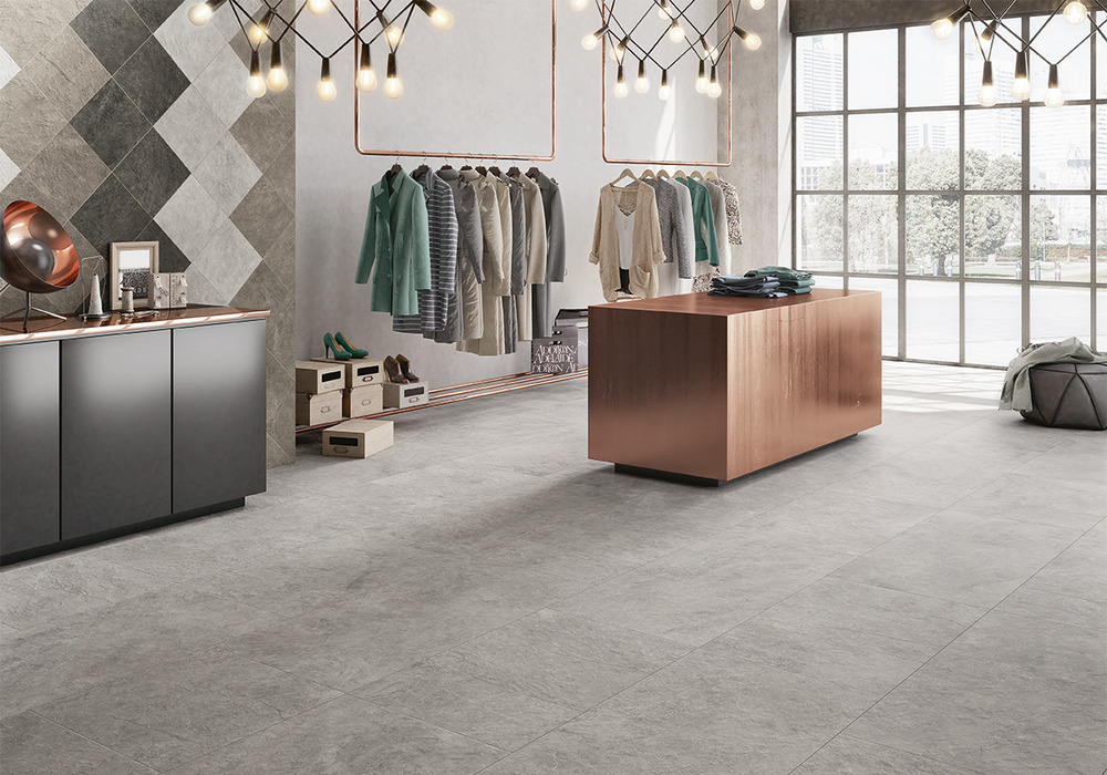 Modernità del cemento abbinata all'eleganza del classico si fondono dando vita ad una nuova superficie unendo tradizione e innovazione